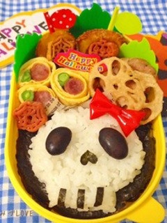 キャラ弁☆ハロウィンスカル〜-レシピのメイン写真