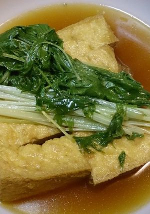 水菜と厚揚げの煮物-レシピのメイン写真