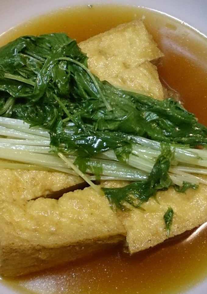 水菜と厚揚げの煮物-レシピのメイン写真