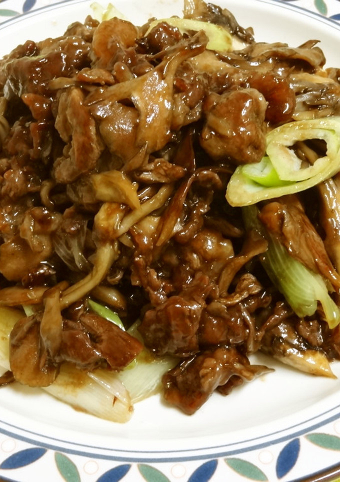 早うま　舞茸と牛肉のオイスター炒め-レシピのメイン写真