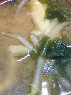 もやしと油揚げとわかめの味噌汁-レシピのメイン写真