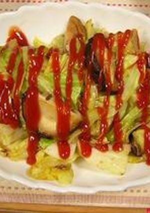キャベツと椎茸のソース炒め-レシピのメイン写真