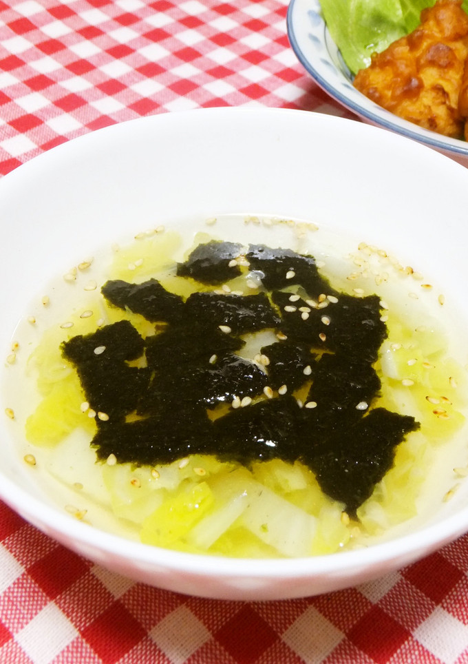 簡単すぎる！白菜と海苔の中華スープ-レシピのメイン写真
