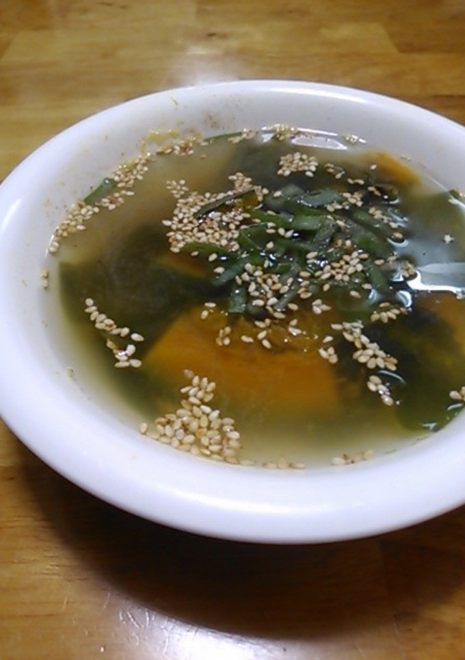 わかめとかぼちゃの中華スープ-レシピのメイン写真