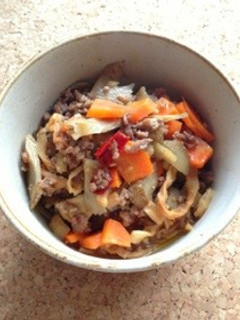 常備菜に便利!根菜と挽肉の味噌炒め-レシピのメイン写真