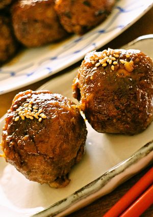 照り照り♡めちゃ旨甘辛肉巻きおにぎり-レシピのメイン写真