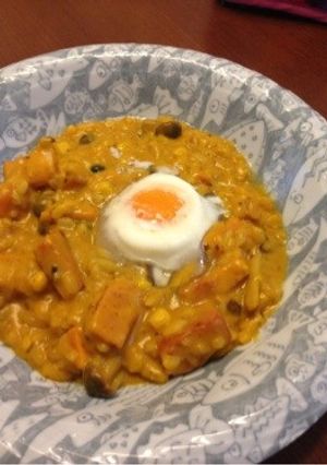 15分で！かぼちゃスープリメイクリゾット-レシピのメイン写真