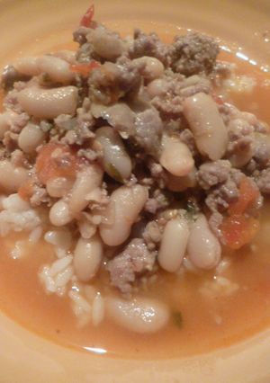 *いんげん豆とひき肉のトマトスープご飯*-レシピのメイン写真