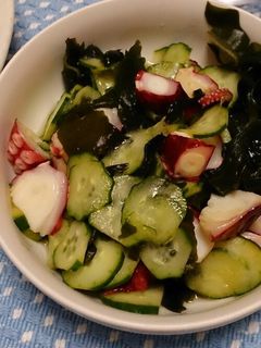 たこときゅうりとわかめの酢の物-レシピのメイン写真