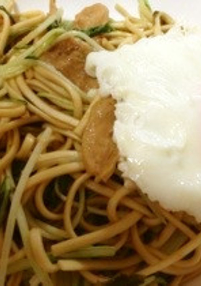 大豆ミートと水菜の簡単焼きうどん-レシピのメイン写真