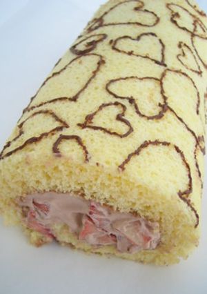 ハート模様のロールケーキ-レシピのメイン写真