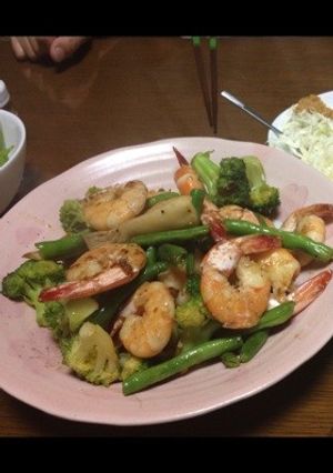 男子高校生！ エビと野菜のペペロンチーノ-レシピのメイン写真