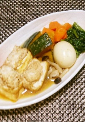 厚揚げの肉詰めと野菜の煮付け-レシピのメイン写真