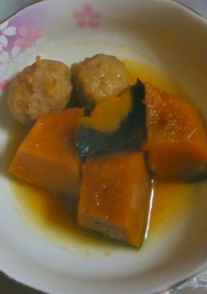 カボチャと冷凍肉団子で簡単煮物-レシピのメイン写真