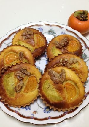 さつま芋と柿とクルミのバターケーキ　-レシピのメイン写真