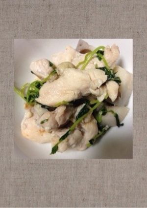 鶏ムネ肉＆蓮根＆豆苗の塩麹炒め-レシピのメイン写真