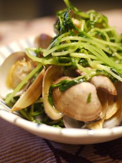 あさりと豆苗の簡単酒蒸し-レシピのメイン写真