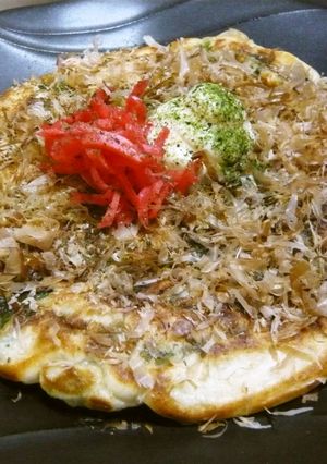 牡蠣とツルムラサキのお好み焼き-レシピのメイン写真