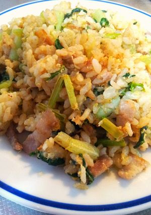 男の！小松菜と豚バラ炒飯-レシピのメイン写真
