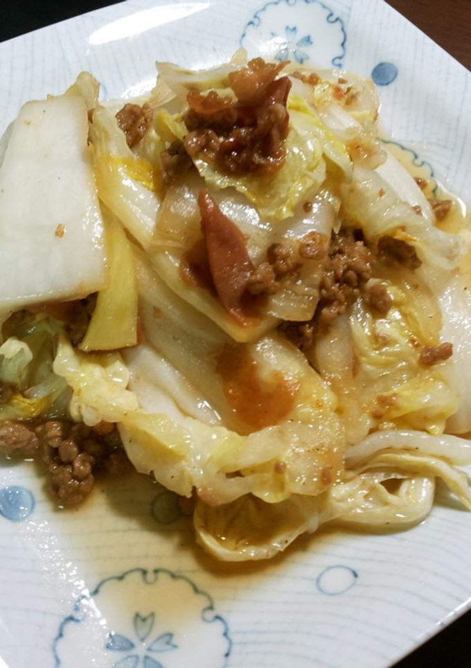 白菜と豚肉のうめんつゆ炒め-レシピのメイン写真