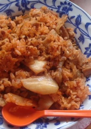 豚キムチ納豆玉子なし炒飯-レシピのメイン写真