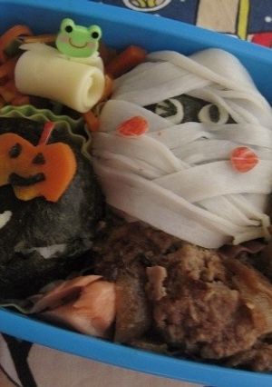 ハロウィンミイラ弁当（キャラ弁）（幼稚園-レシピのメイン写真