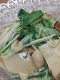 竹の子と水菜のニンニク炒め-レシピのメイン写真