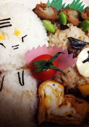 LINE＊ブラウン＋ムーンキャラ弁-レシピのメイン写真