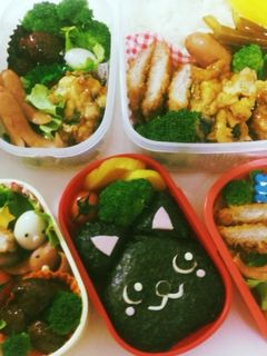 黒猫キャラ弁**ネコ弁当-レシピのメイン写真