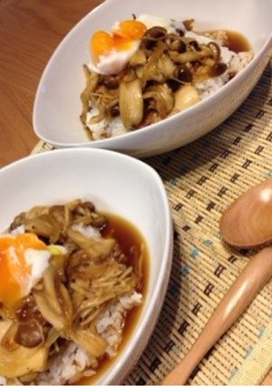 ランチに♪簡単きのこたっぷり丼♡-レシピのメイン写真