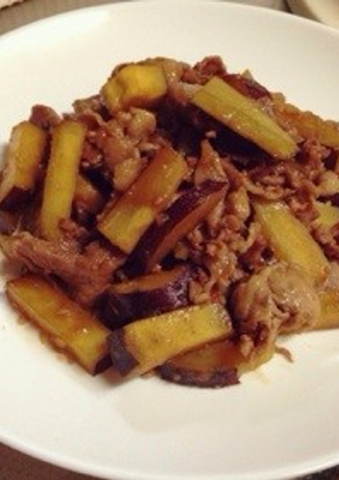 さつまいもと豚肉の甘辛炒め-レシピのメイン写真