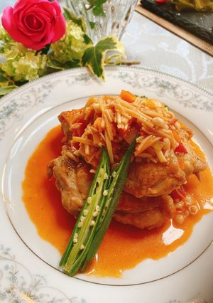 チキンとエノキ（野菜）のトマト煮-レシピのメイン写真