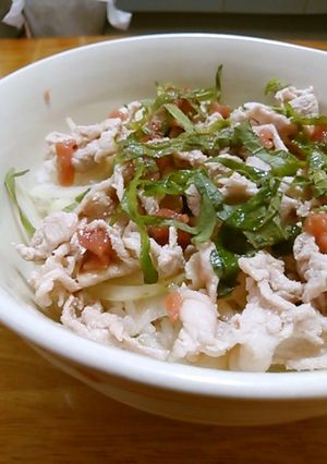 豚しゃぶ梅しそ丼-レシピのメイン写真