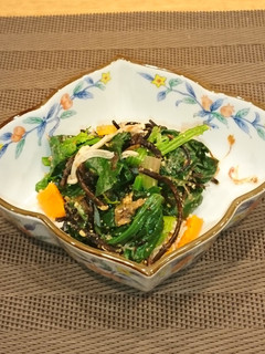 ほうれん草とひじきの梅鰹和え-レシピのメイン写真