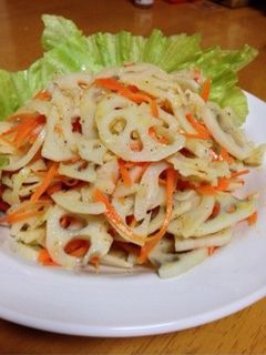 蓮根と人参の塩ごま油和え〜ナムル風〜-レシピのメイン写真