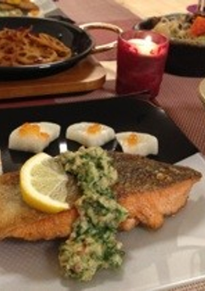 秋鮭のムニエル パセリのジェノベーゼ風-レシピのメイン写真