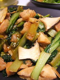 ゆきなと鶏肉の甜麺醤炒め-レシピのメイン写真