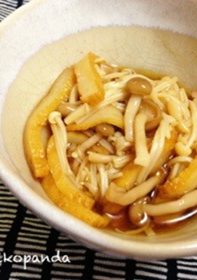 キノコとさつま揚げの簡単麺つゆレンジ蒸し-レシピのメイン写真
