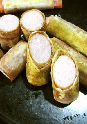 ワンタンの皮deくるっとカレーウインナー-レシピのメイン写真