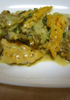 カロリーオフ♥鷄ささみと舞茸のクリーム煮-レシピのメイン写真