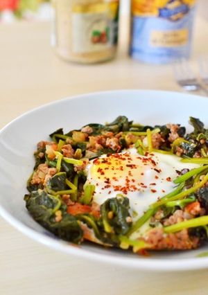 トルコの家庭料理☆ほうれん草の巣ごもり卵-レシピのメイン写真