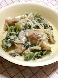 鶏肉ときのこの豆乳煮込み-レシピのメイン写真