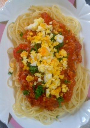 簡単ミートソースパスタ-レシピのメイン写真