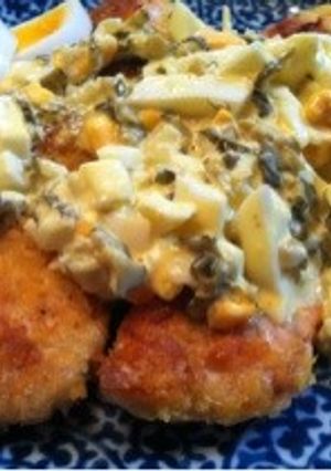 秋鮭のパン粉焼きとタルタルソース的なの-レシピのメイン写真