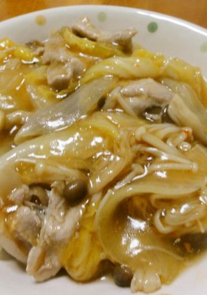 白菜とキノコと豚のピリ辛あんかけ丼-レシピのメイン写真