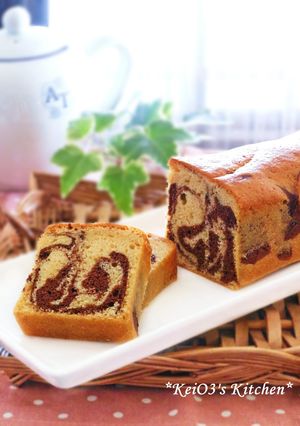 ココアでマーブルパウンドケーキ-レシピのメイン写真