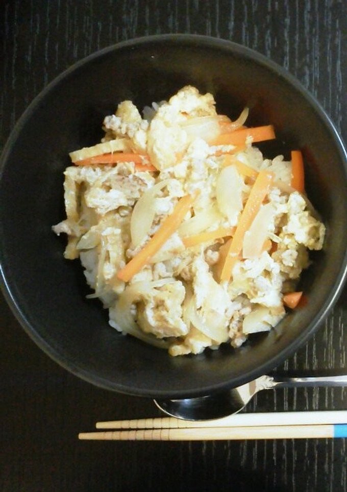 薄あげと挽き肉の卵とじ-レシピのメイン写真