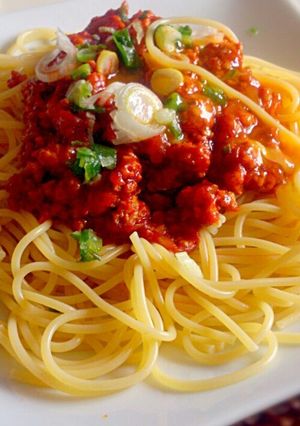 和風 鶏ミートソースパスタ-レシピのメイン写真