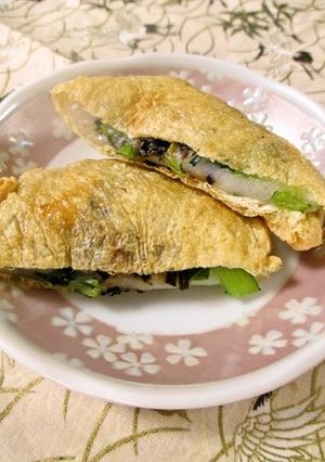 青菜入り餅✿パリパリ揚げの挟み焼き-レシピのメイン写真