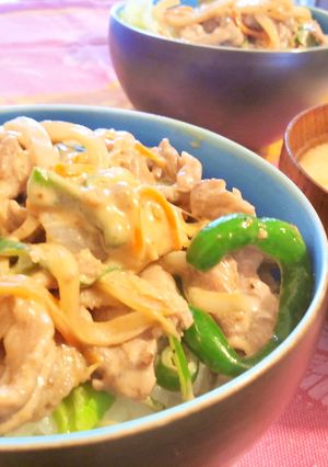ランチに♪豚マヨ丼-レシピのメイン写真